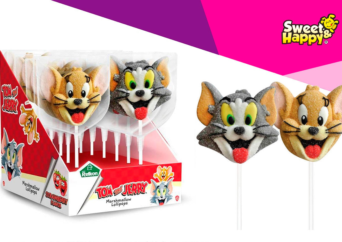 Chupa Marshmallow Tom e Jerry c/12uni