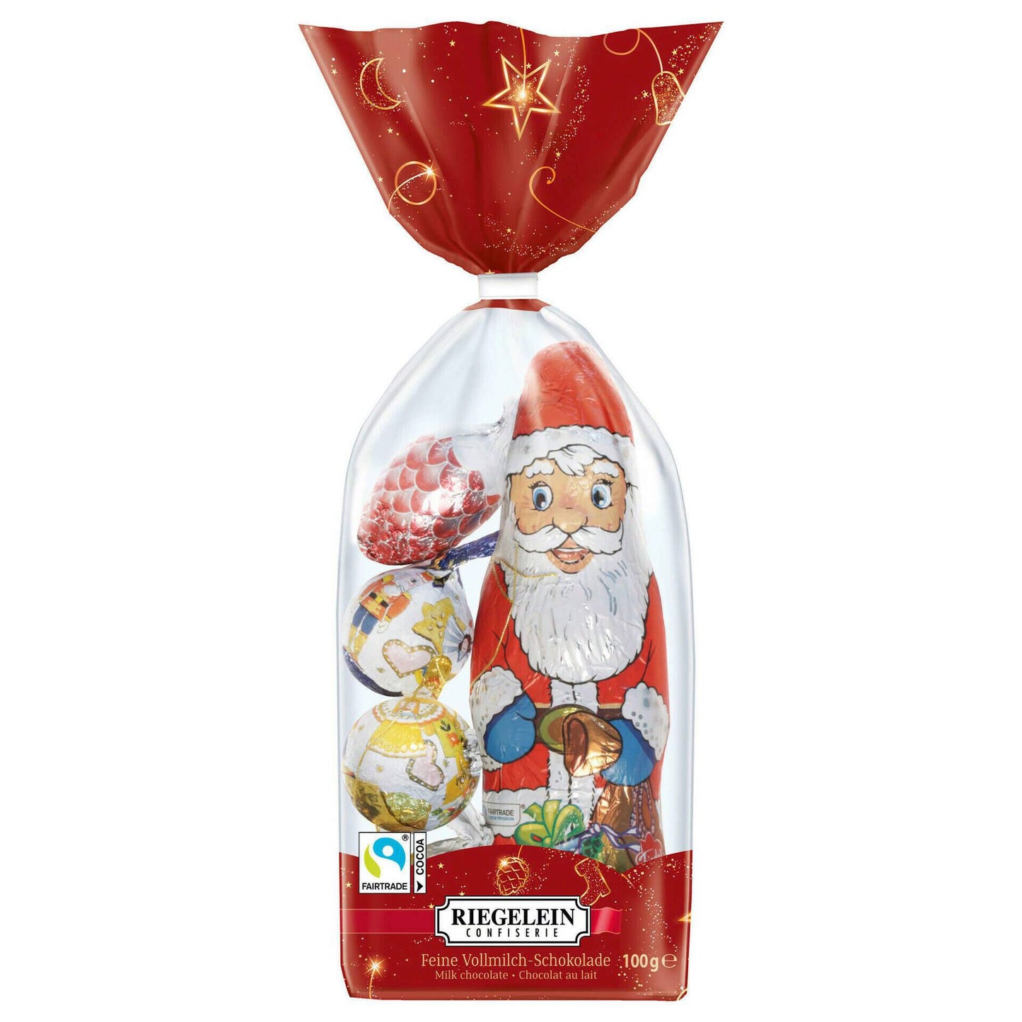 Saco Pai Natal + 3 Pinhas Chocolate 100Gr