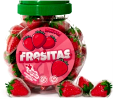 Morangos Goma Recheio c/60uni