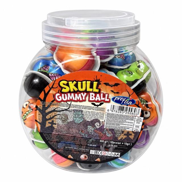 Skull Gummy Ball c/50uni