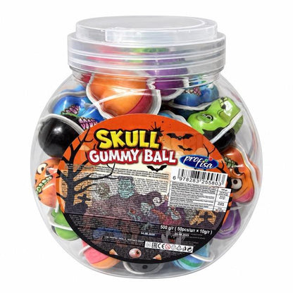 Skull Gummy Ball c/50uni