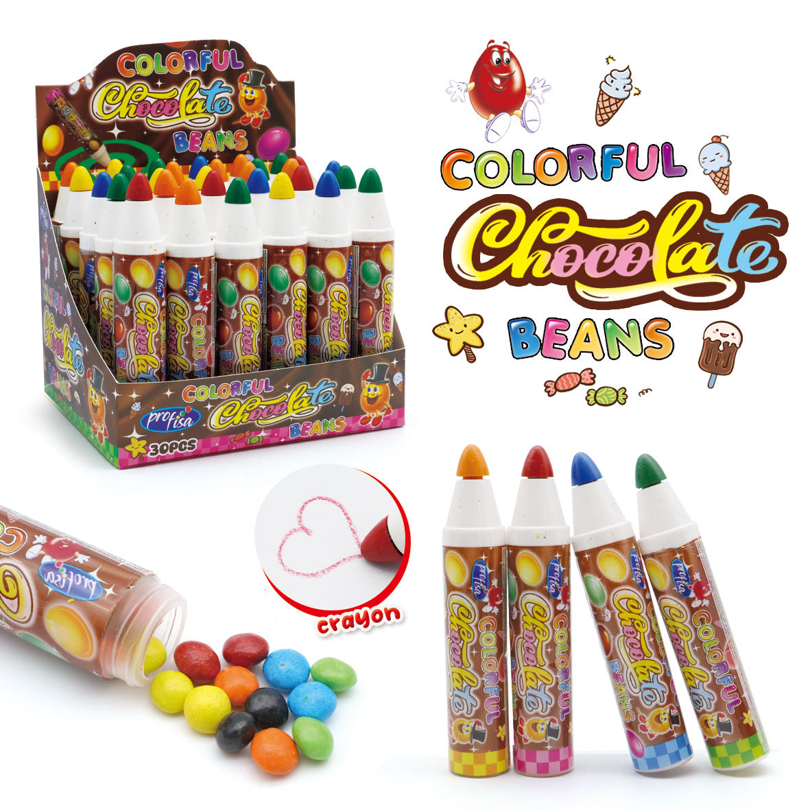Lápis c/ Feijões de Chocolate c/30uni