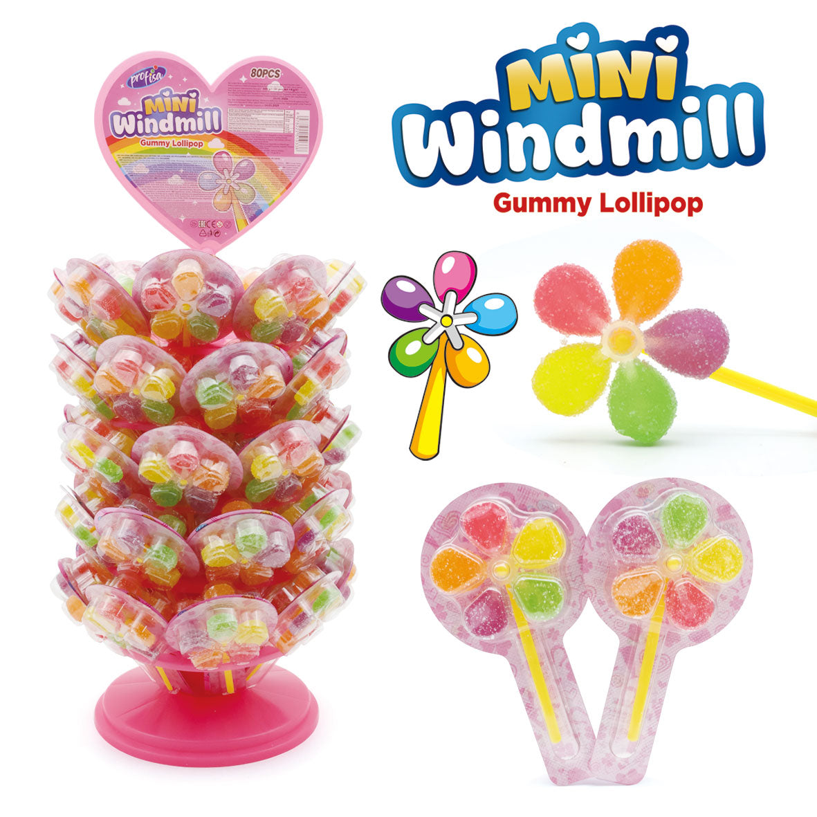 Exp. Mini Windmill Chupa Goma c/80uni