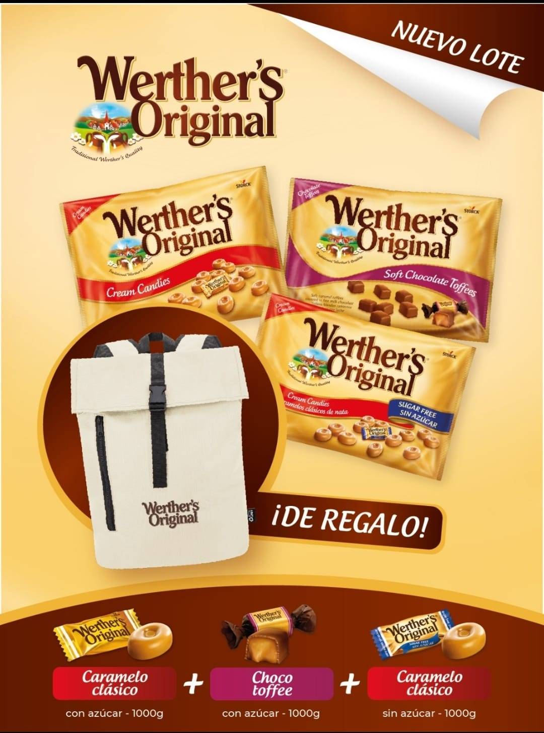 Pack 3 Werther's Original + Oferta Mochila