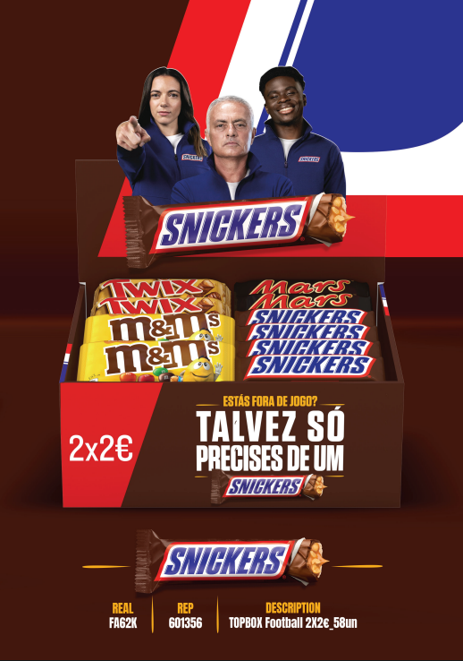 Expositor Snickers 2x2€ c/58uni