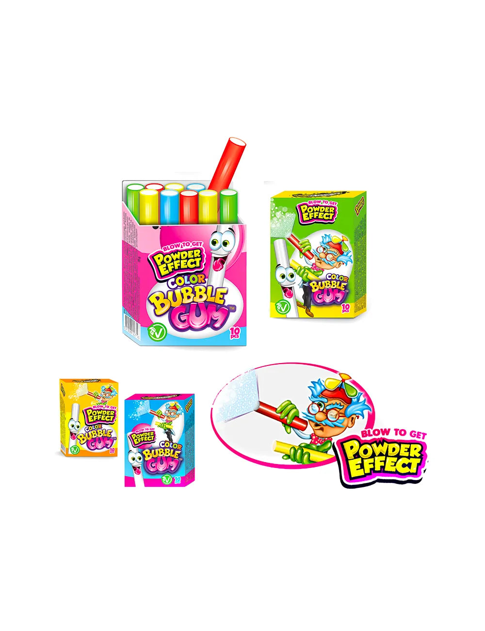 Color Bubble Gum c/18uni